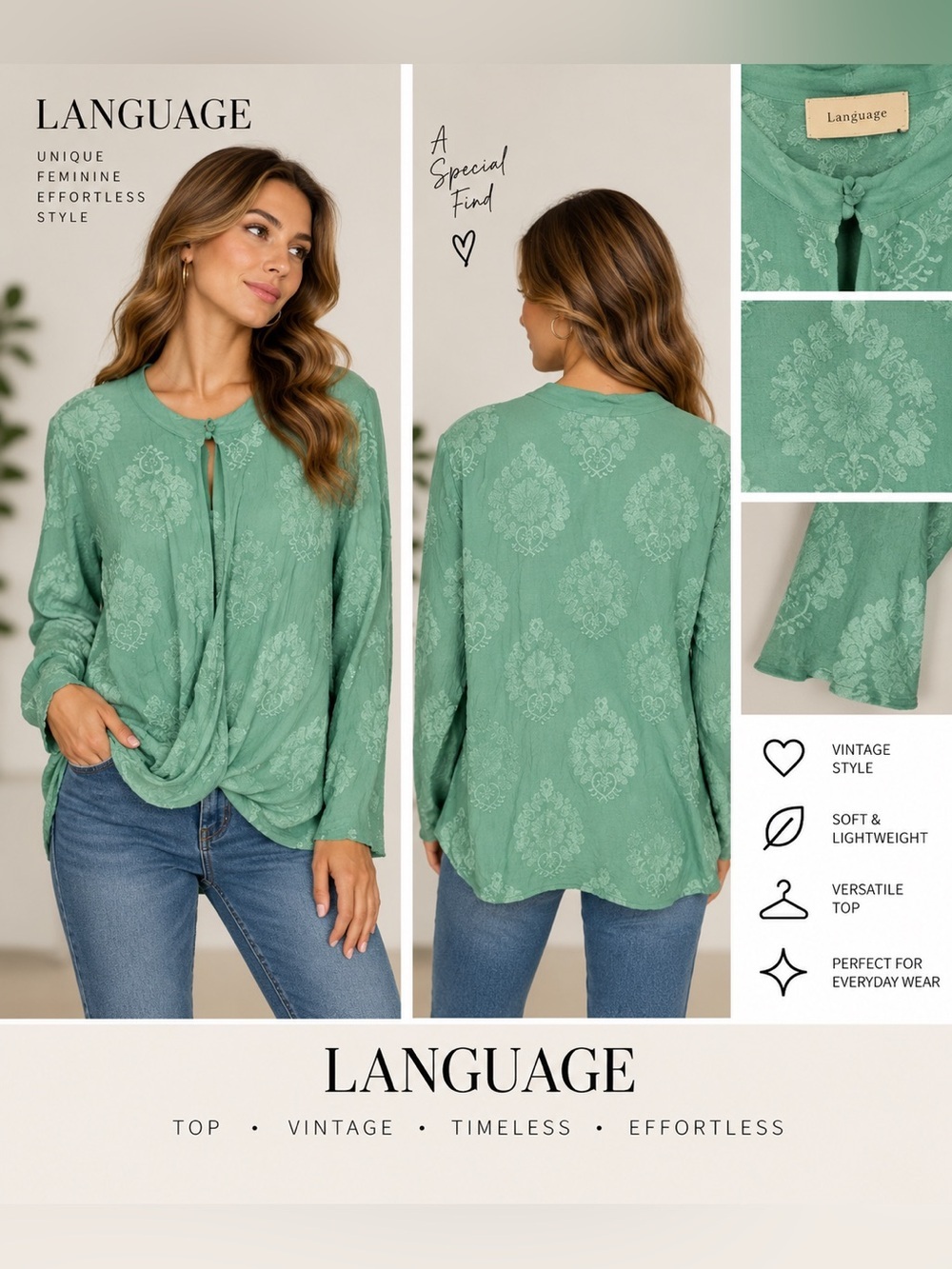 Language Top nwot - Picture 3 of 8